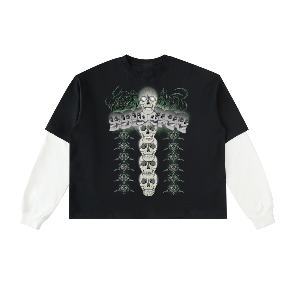 Unholy Divinity Layered Contrast Sleeve T-Shirt