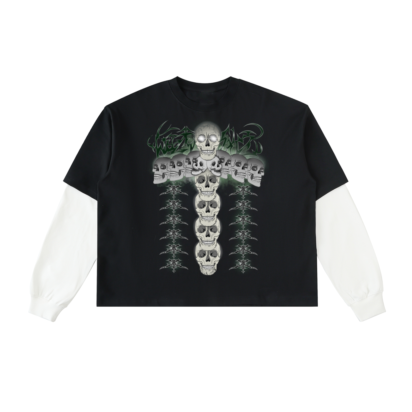Unholy Divinity Layered Contrast Sleeve T-Shirt